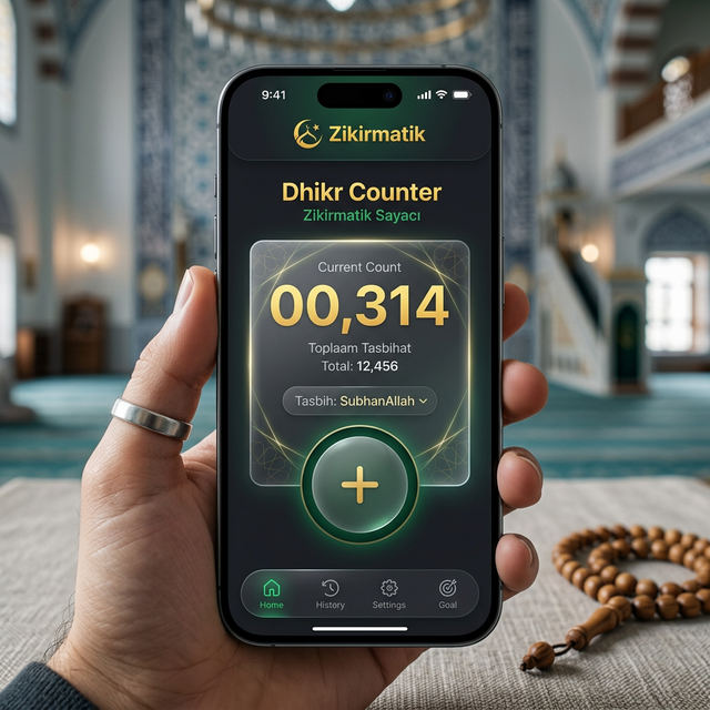 Zikirmatik App Mockup
